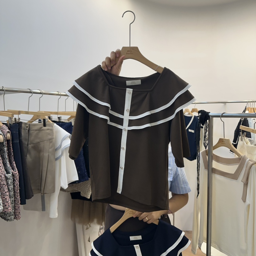 ABLESTUDIO東大門㊣直郵女裝新款熱賣25秋冬時尚襯衫蕾絲衫ABLESTUDIO襯衫/蕾絲衫圖色3