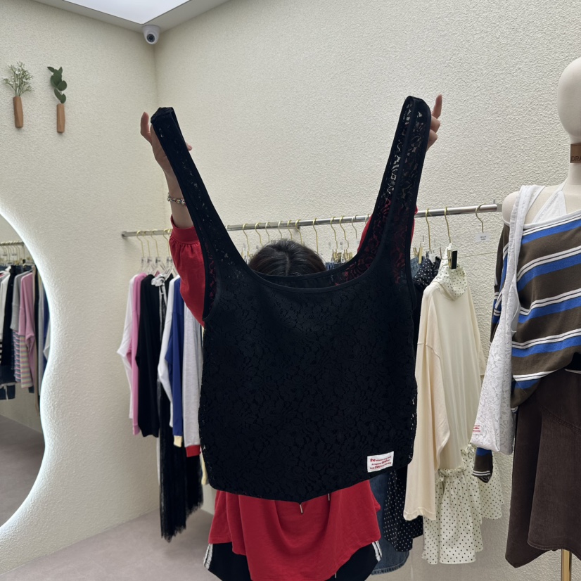 DRAWING東大門㊣直郵女裝新款真品休閑職業25秋冬單肩斜跨包蕾絲DRAWING單肩/斜跨包圖色2