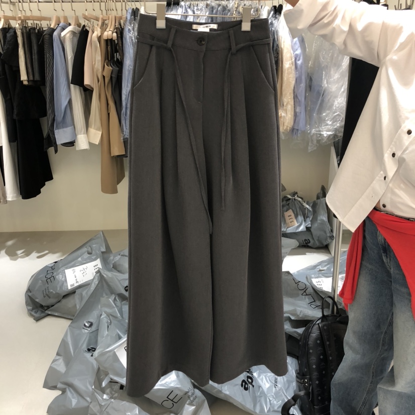 BES東大門㊣代購女士新品推薦人氣職業真品25秋冬休閑褲含腰繩BES SEOUL休閑褲圖色2