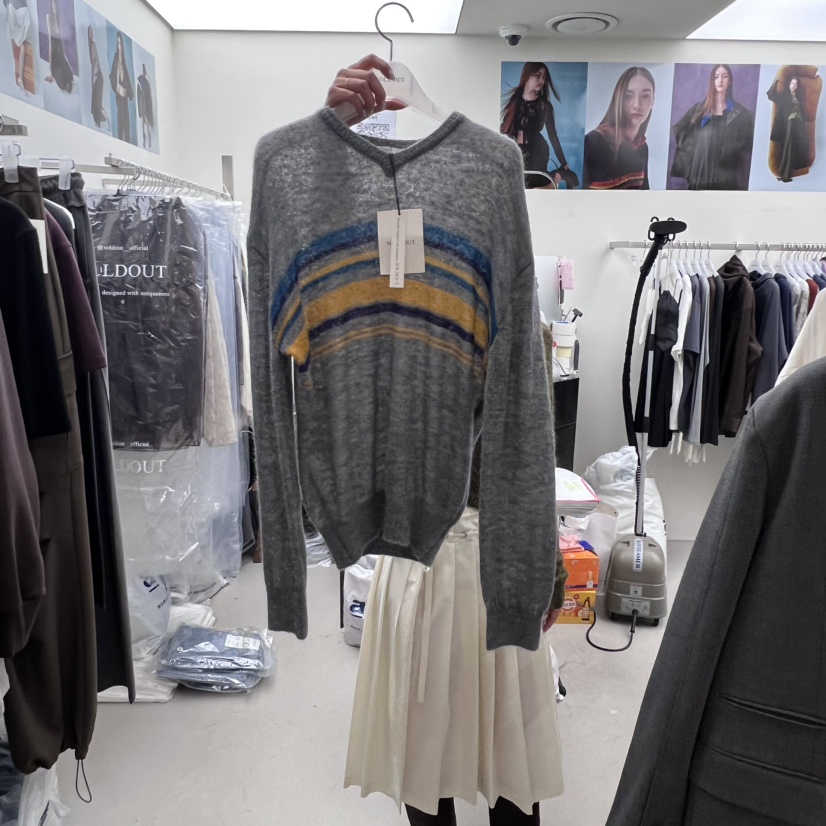SOLD OUT東大門㊣代購女士新品休閑人氣推薦熱賣針織衫V領SOLD OUT針織衫圖色2