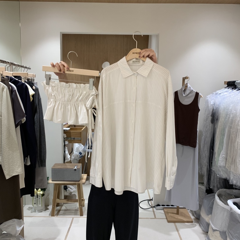 HOWFF韓國代購㊣女士新品熱賣時尚休閑人氣25秋冬套裝套裝條紋HOWFF套裝圖色2