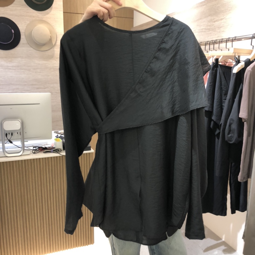 BISHOP東大門㊣實拍女裝新品推薦職業休閑襯衫蕾絲衫含絲巾BISHOP襯衫/蕾絲衫圖色3