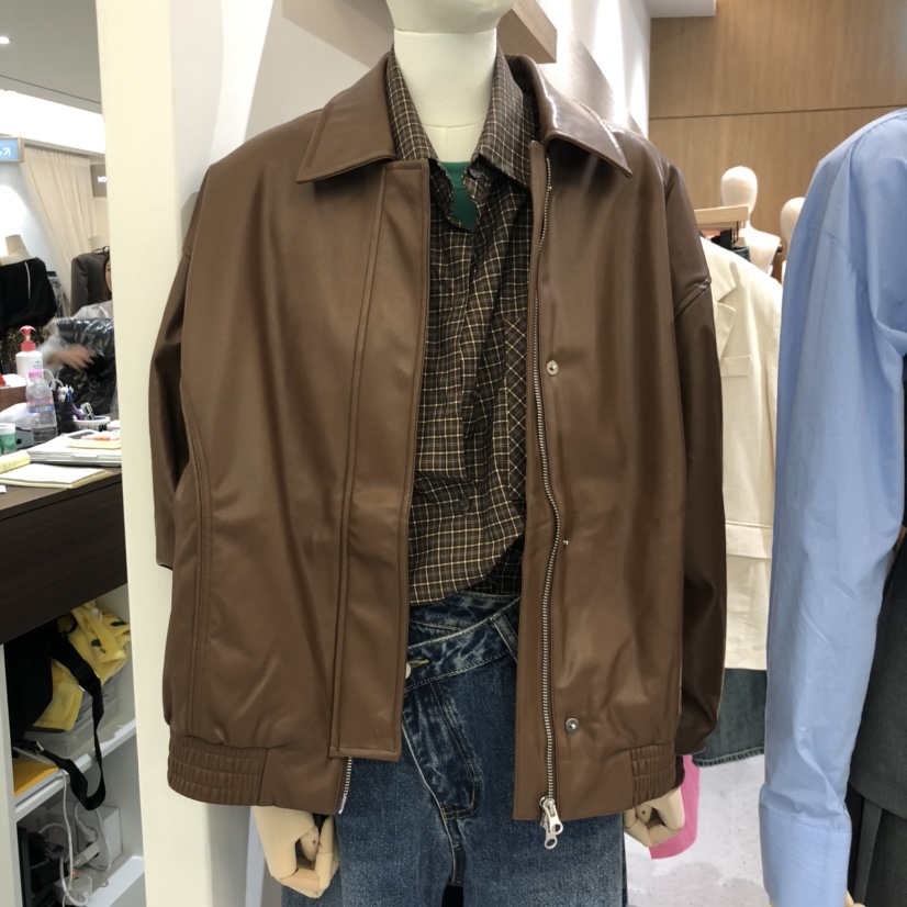 BISHOP韓國直郵㊣女裝新品人氣休閑真品職業熱賣推薦皮衣皮革BISHOP皮衣圖色1