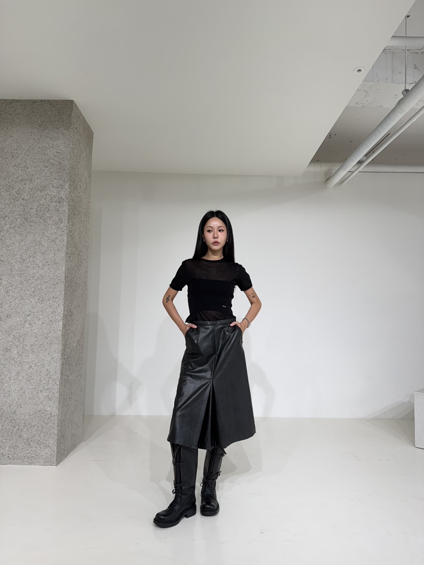 LIMLIMLIM東大門㊣直郵女裝新款25秋冬真品半身裙中短裙皮革LIM LIM LIM半身裙/中短裙