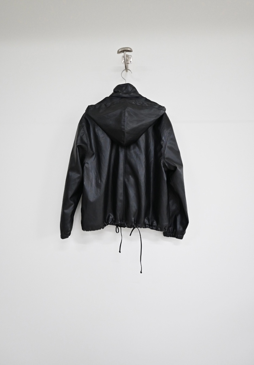 OP PER東大門㊣實拍女裝新品休閑職業時尚真品皮衣皮革兜帽OPPER-simplebeige皮衣