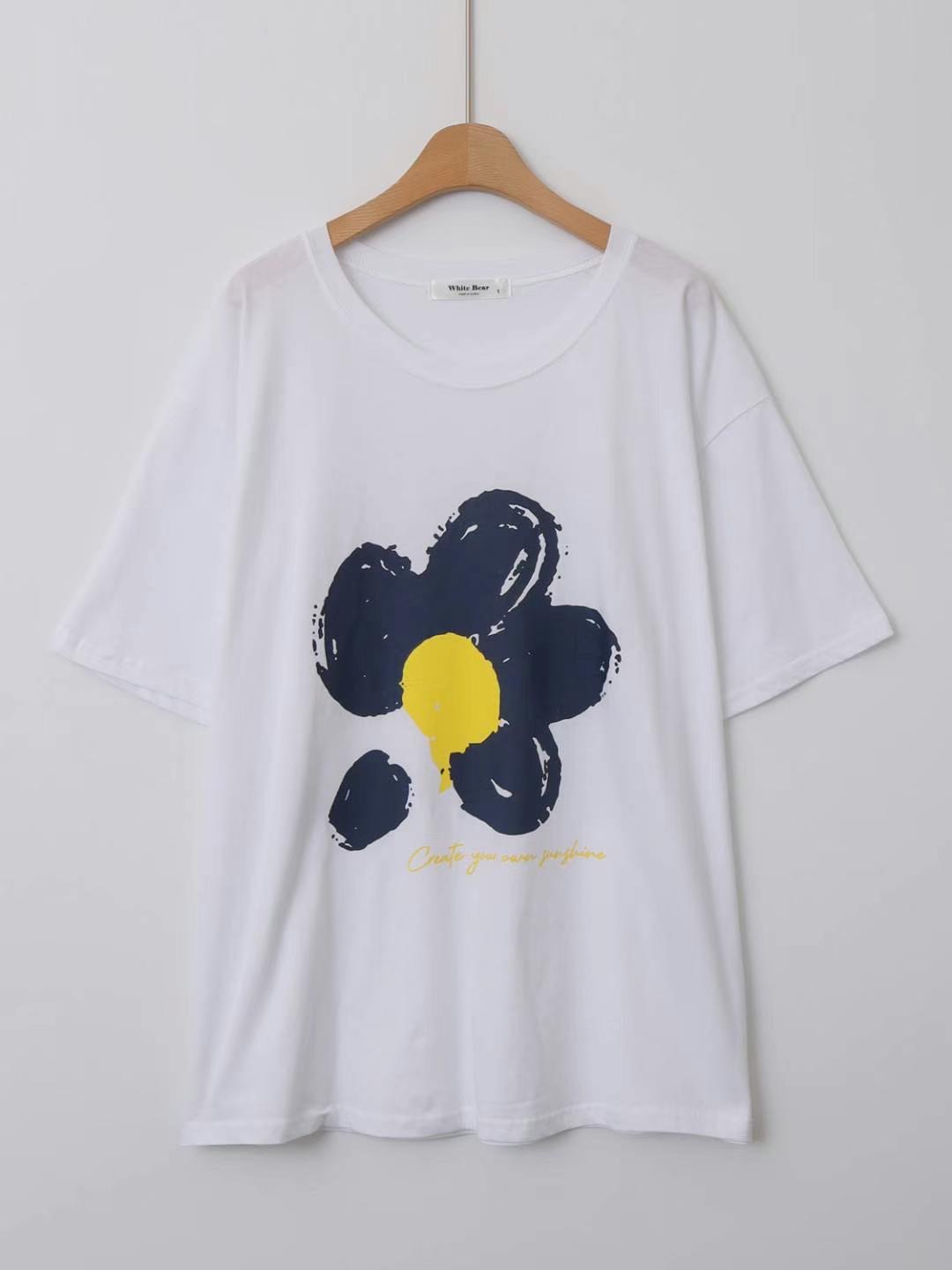 WHITE BEAR東大門㊣實拍女裝新款推薦休閑時尚人氣熱賣T恤WHITE BEART恤圖色1