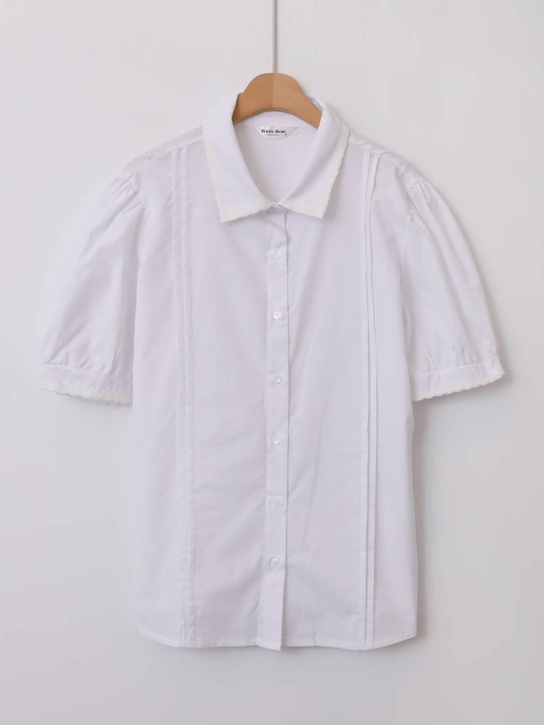 WHITE BEAR韓國直郵㊣女士新品真品時尚休閑人氣襯衫蕾絲衫WHITE BEAR襯衫/蕾絲衫圖色2