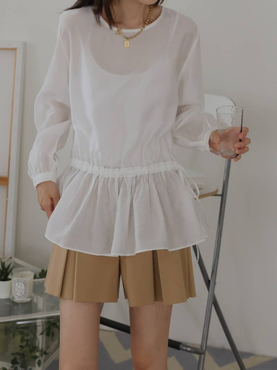 WHITE BEAR東大門㊣代購女士新款職業熱賣25秋夏襯衫蕾絲衫WHITE BEAR襯衫/蕾絲衫