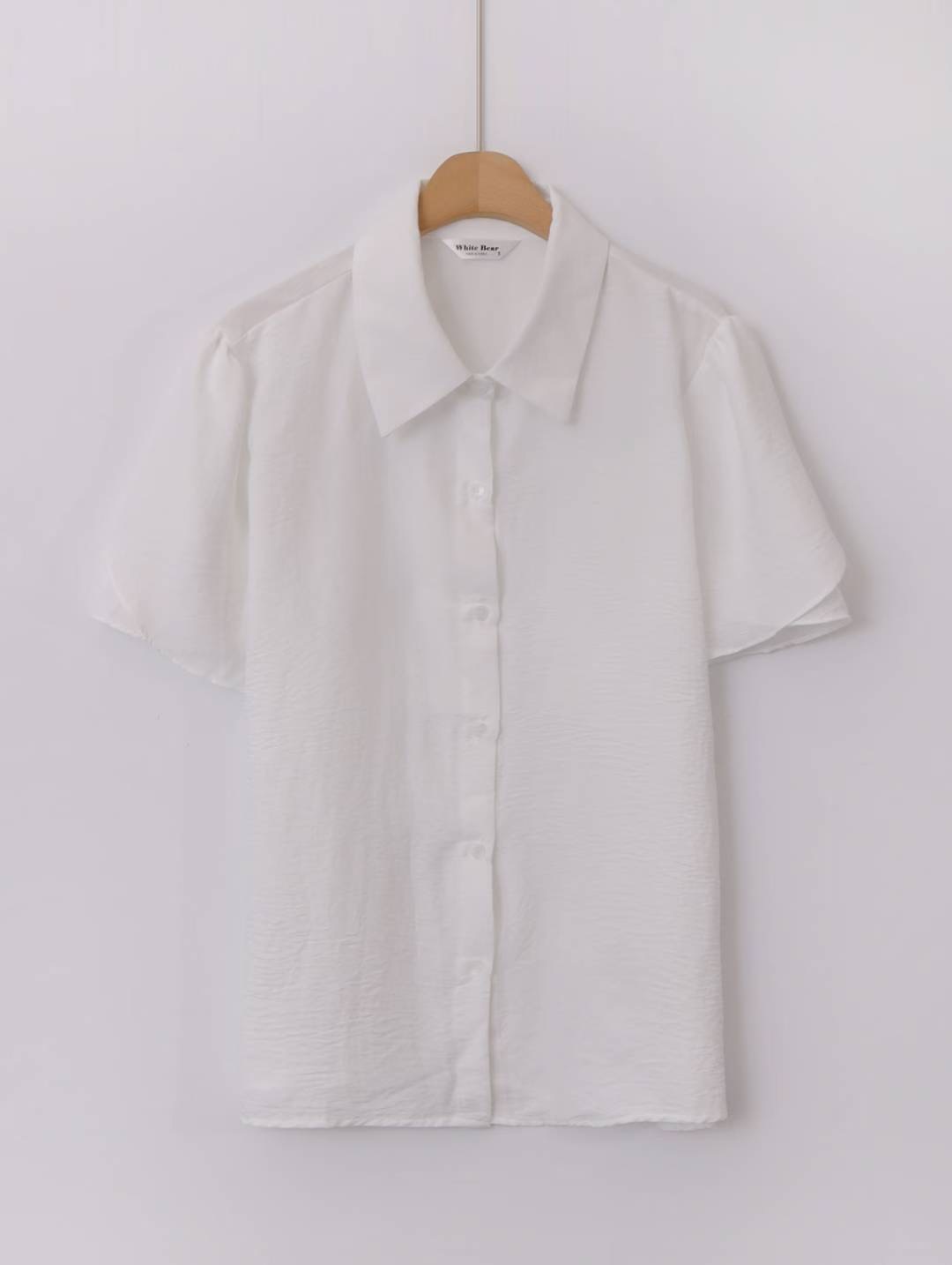 WHITE BEAR東大門㊣實拍女裝新款職業25秋夏真品襯衫蕾絲衫WHITE BEAR襯衫/蕾絲衫圖色2