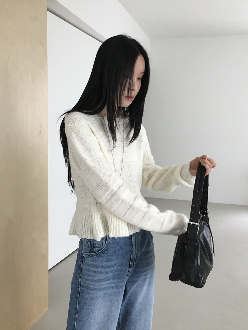 MONDAYMORING韓國代購㊣女裝新品真品職業休閑25秋冬針織衫羊駝MONDAYMORING針織衫