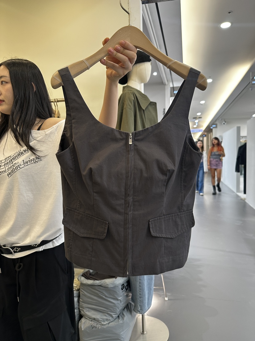 MONDAYMORING東大門㊣實拍女裝新品時尚休閑職業25秋冬馬甲拉鏈MONDAYMORING馬甲圖色2