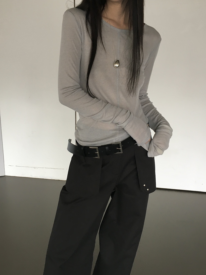 MONDAYMORING東大門㊣代購女士新款職業真品時尚長袖T恤羊毛MONDAYMORING長袖T恤