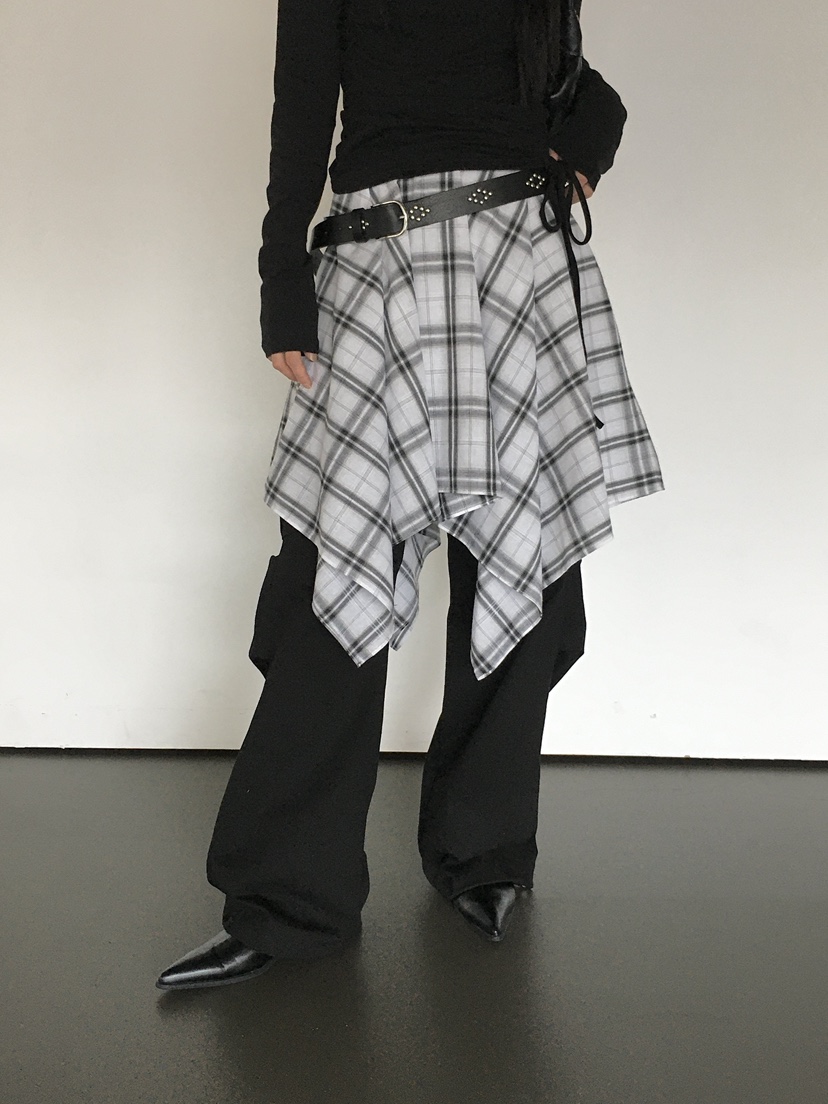 MONDAYMORING東大門㊣直郵女士新品人氣半身裙中短裙格紋半身裙MONDAYMORING半身裙/中短裙