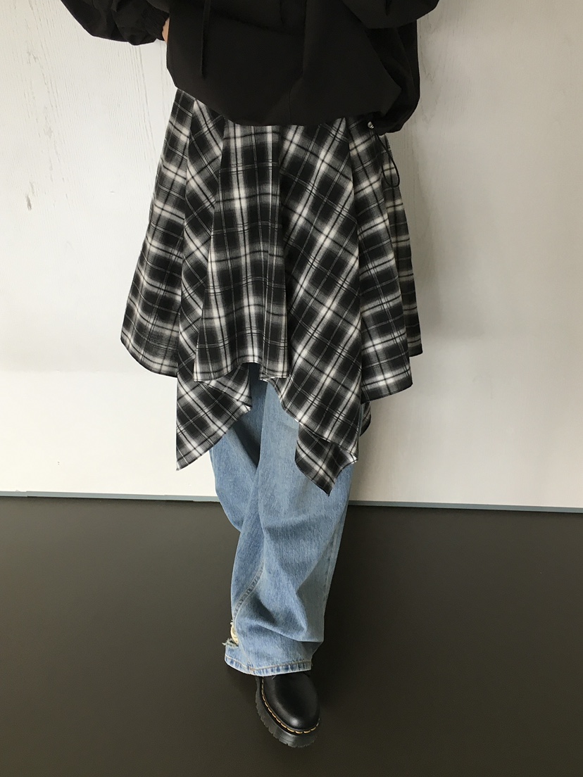 MONDAYMORING東大門㊣直郵女士新品人氣半身裙中短裙格紋半身裙MONDAYMORING半身裙/中短裙