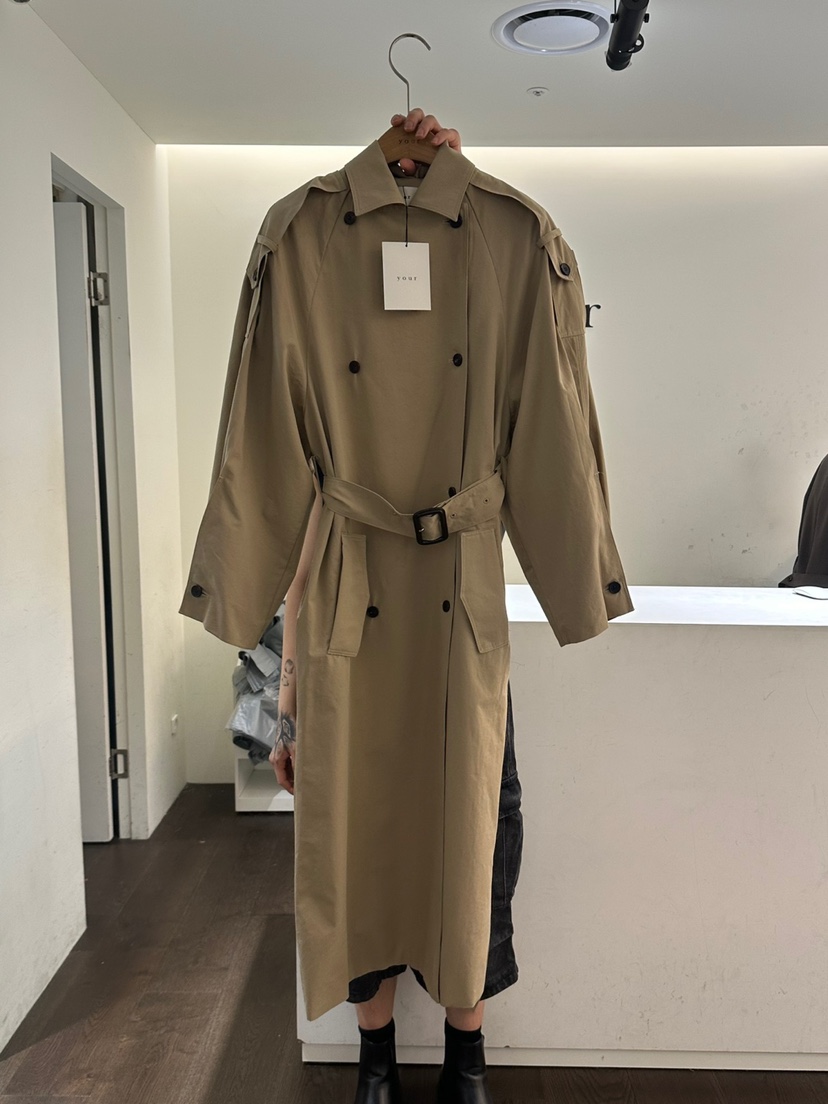 YOUR-P韓國直郵㊣女裝新款休閑真品熱賣推薦長款風衣含腰帶YOUR-P長款風衣圖色3