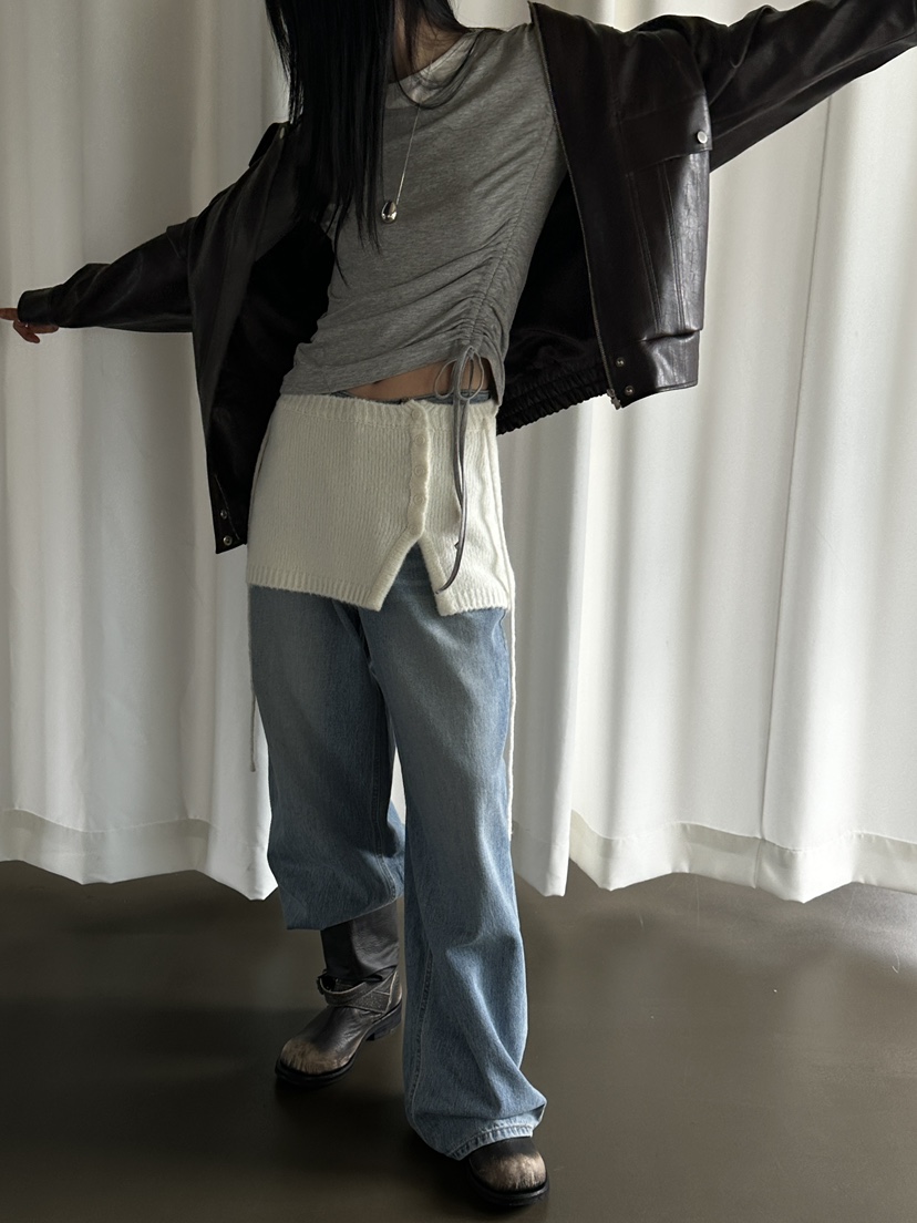 MONDAYMORING韓國直郵㊣女士新款推薦人氣真品休閑短裙含腰繩MONDAYMORING短裙