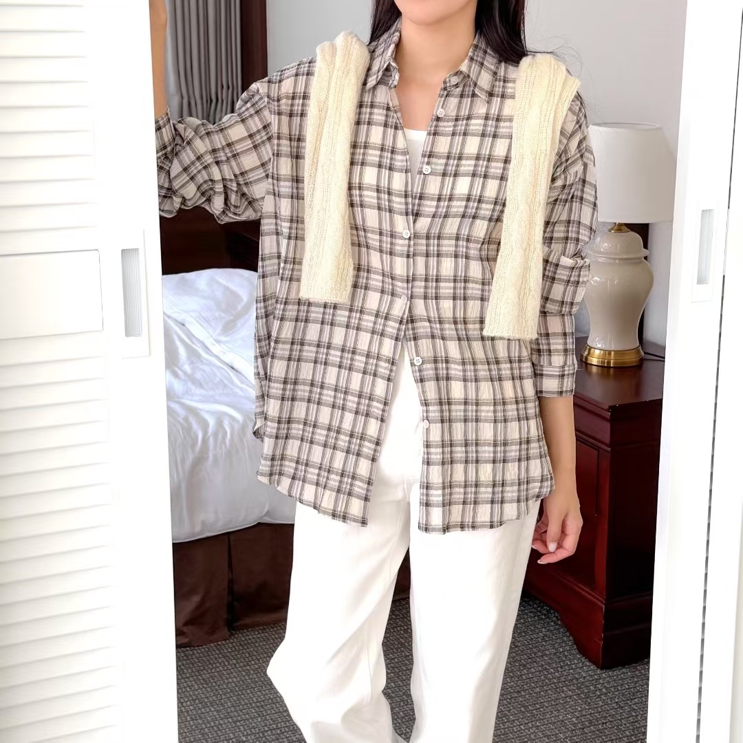 VERY GOOD東大門㊣實拍女士新款時尚真品人氣襯衫蕾絲衫披肩VERY GOOD襯衫/蕾絲衫圖色2