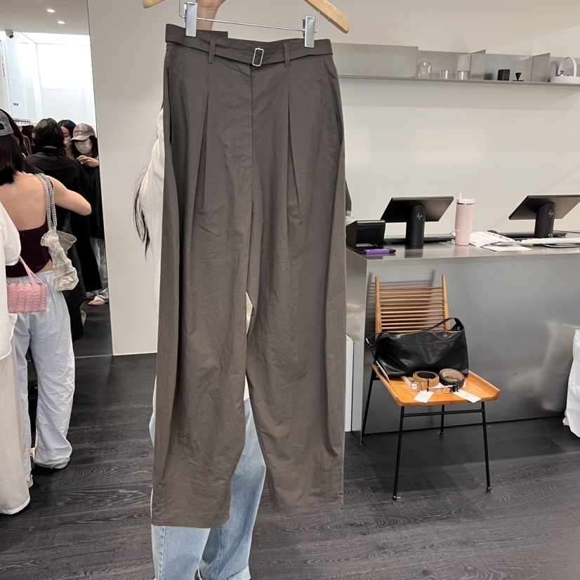 OBJECT東大門㊣實拍女裝新品真品25秋冬時尚熱賣休閑褲含腰帶OBJECT休閑褲圖色1