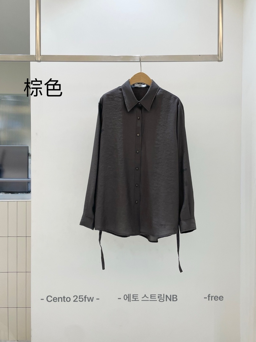 SETPLATZ東大門㊣實拍女裝新款真品25秋冬時尚休閑襯衫蕾絲衫PLATZCLASSIC襯衫/蕾絲衫圖色3
