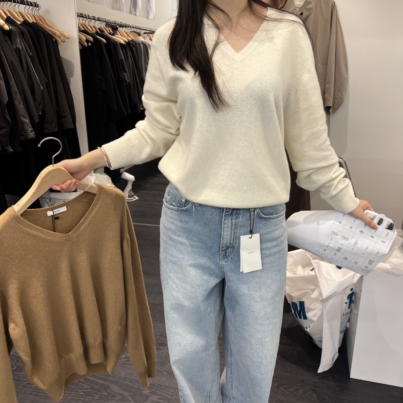 OBJECT韓國代購㊣女裝新款推薦真品職業熱賣時尚休閑針織衫OBJECT針織衫圖色3