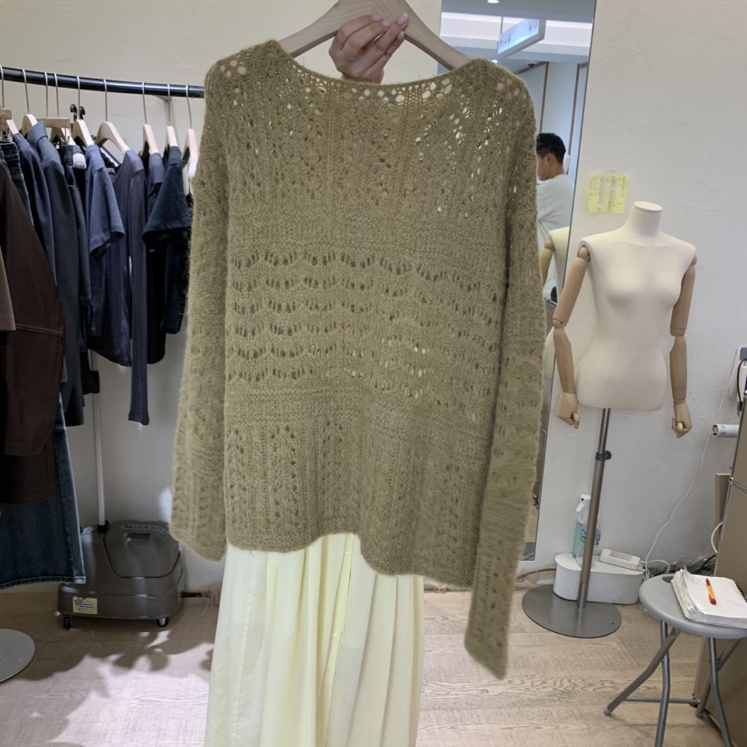 W AND J韓國直郵㊣女士新品真品休閑25秋冬時尚針織衫羊駝W AND J針織衫