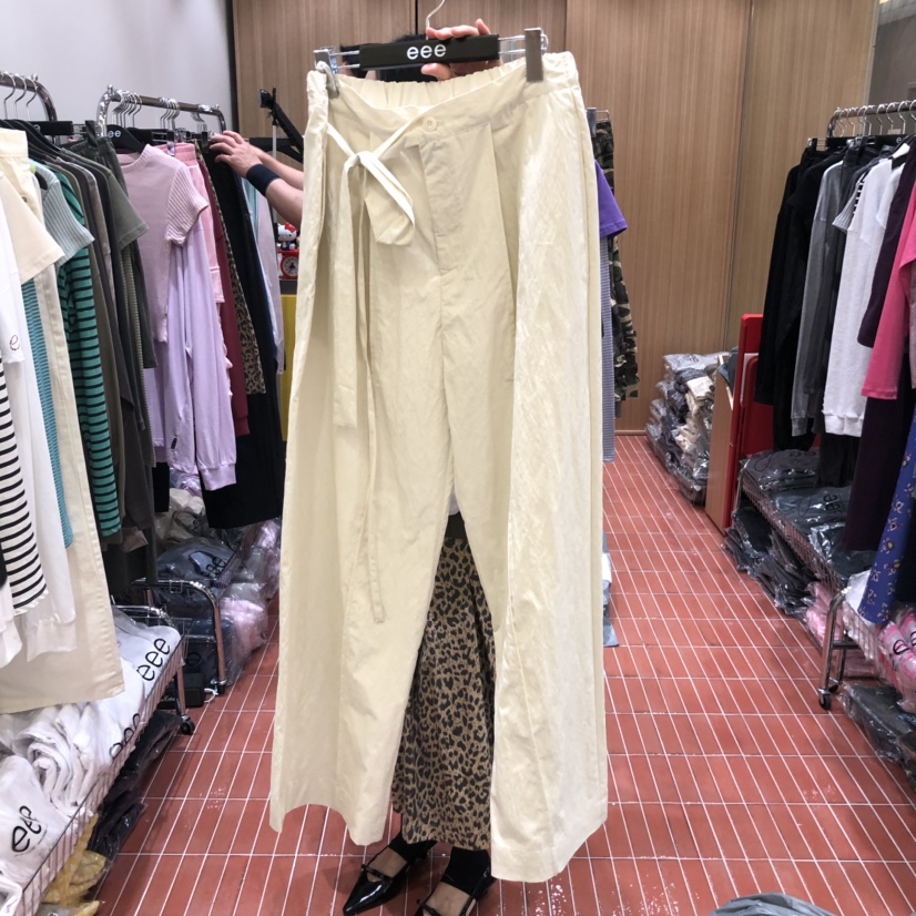 E/E/E東大門㊣實拍女裝新品推薦職業休閑人氣時尚休閑褲腰帶E/E/E休閑褲圖色1