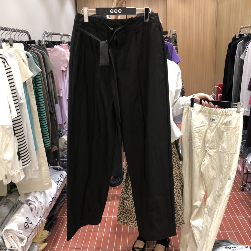 E/E/E東大門㊣實拍女裝新品推薦職業休閑人氣時尚休閑褲腰帶E/E/E休閑褲圖色2