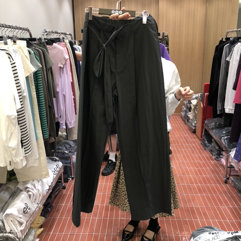 E/E/E東大門㊣實拍女裝新品推薦職業休閑人氣時尚休閑褲腰帶E/E/E休閑褲圖色3