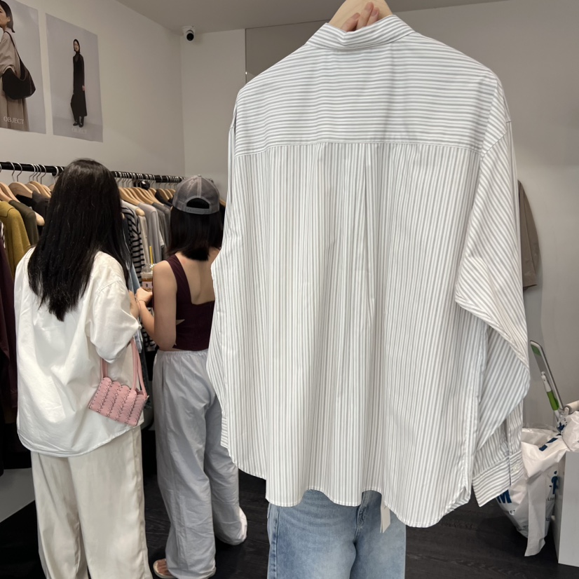 OBJECT東大門㊣實拍女士新款職業休閑25秋冬時尚襯衫蕾絲衫OBJECT襯衫/蕾絲衫