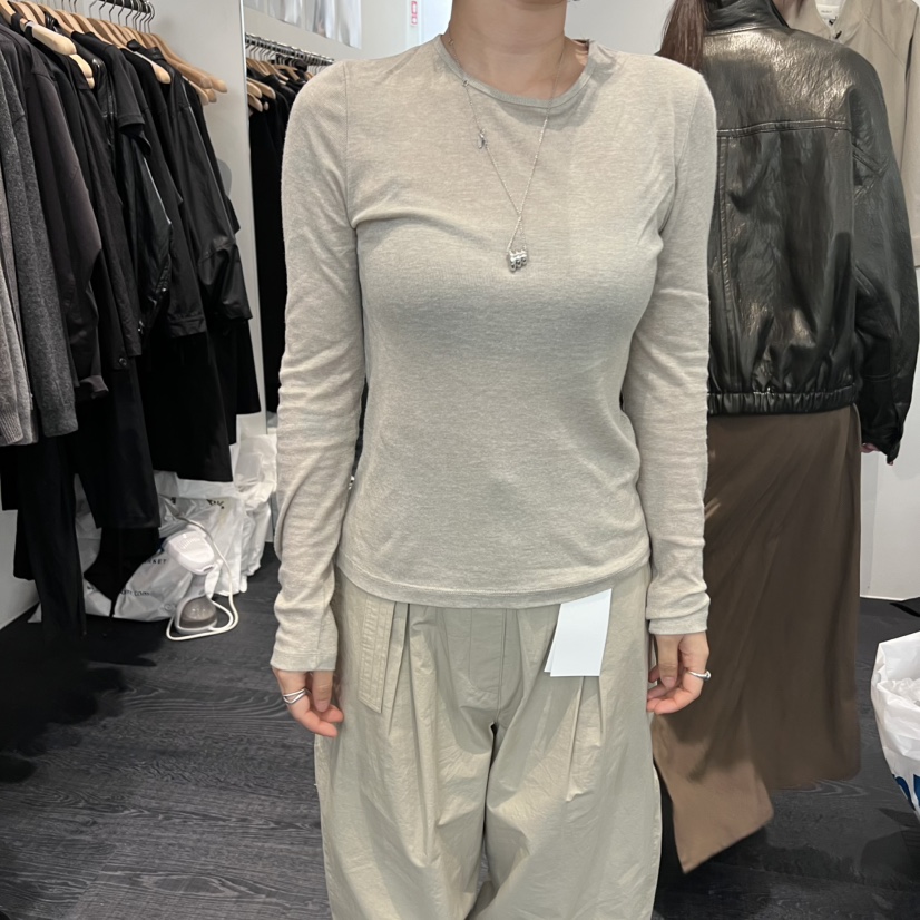 OBJECT韓國直郵㊣女士新款25秋冬熱賣休閑人氣真品職業長袖T恤OBJECT長袖T恤圖色2