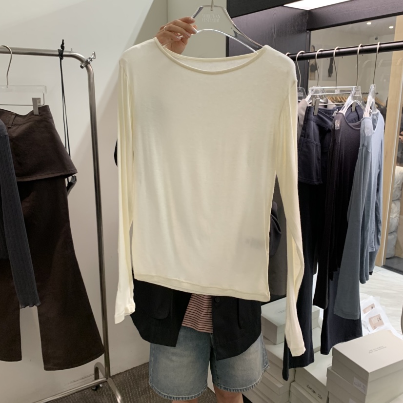 MORE THAN YESTERDAY/LOVE YOU SO MUCH東大門㊣代購女士新品25秋冬長袖T恤MORE THAN YESTERDAY長袖T恤圖色3