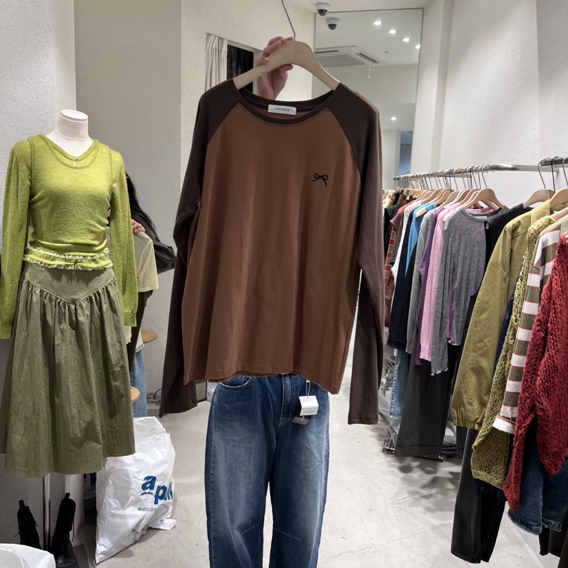 SSEMIENNE韓國直郵㊣女裝新品時尚熱賣職業人氣休閑長袖T恤SSENIQUE長袖T恤圖色1
