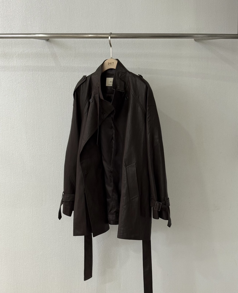 TWENTY FOUR SEVEN24-7東大門㊣直郵女士新款真品長款風衣含腰帶皮革TEWNTY FOUR SEVEN24-7長款風衣圖色3