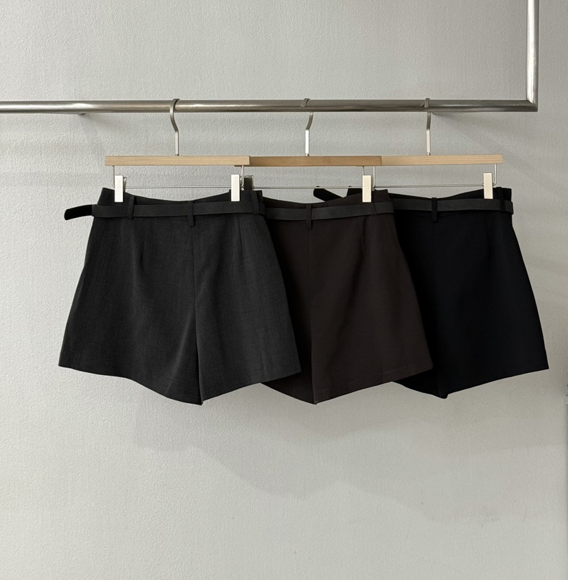 TWENTY FOUR SEVEN24-7東大門㊣直郵女裝新品推薦短褲含腰帶羊毛TEWNTY FOUR SEVEN24-7短褲