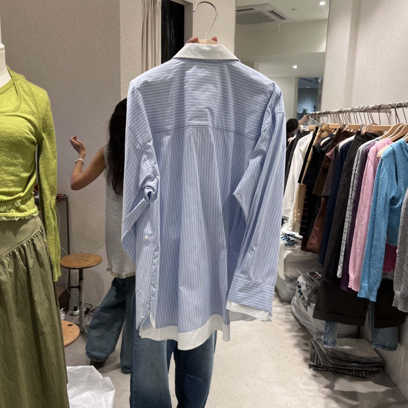 SSEMIENNE東大門㊣直郵女士新款熱賣25秋冬人氣襯衫蕾絲衫雙層SSENIQUE襯衫/蕾絲衫