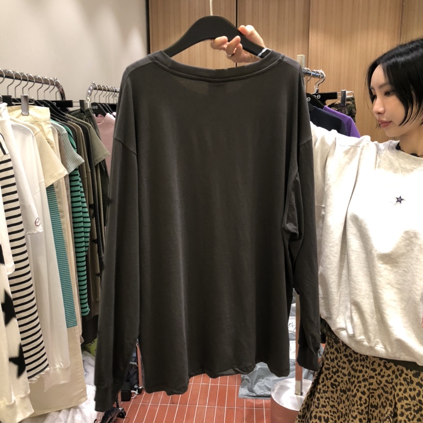 E/E/E韓國直郵㊣女士新品熱賣時尚推薦職業休閑25秋冬長袖T恤E/E/E長袖T恤