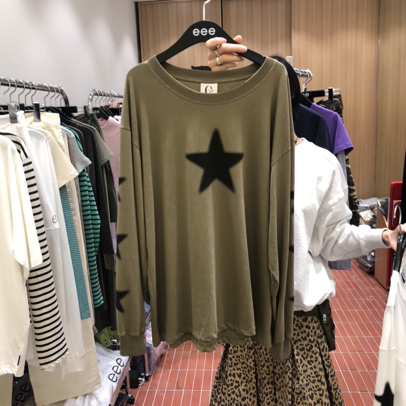 E/E/E韓國直郵㊣女士新品熱賣時尚推薦職業休閑25秋冬長袖T恤E/E/E長袖T恤圖色2