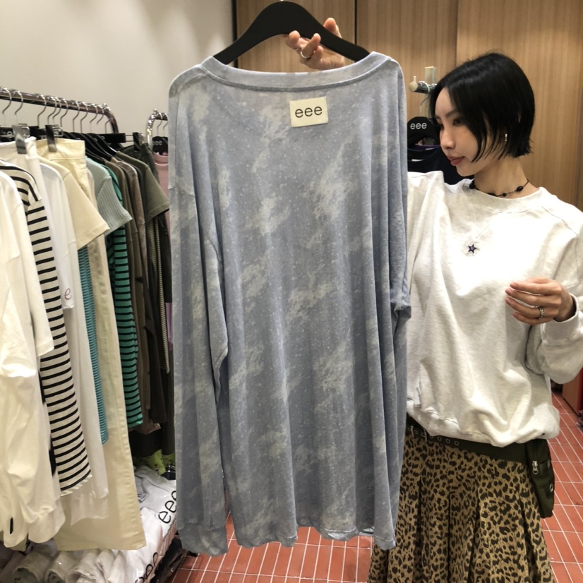E/E/E韓國代購㊣女裝新品時尚熱賣休閑人氣職業推薦長袖T恤E/E/E長袖T恤