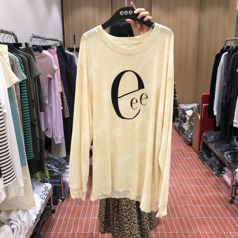 E/E/E韓國代購㊣女裝新品時尚熱賣休閑人氣職業推薦長袖T恤E/E/E長袖T恤圖色2