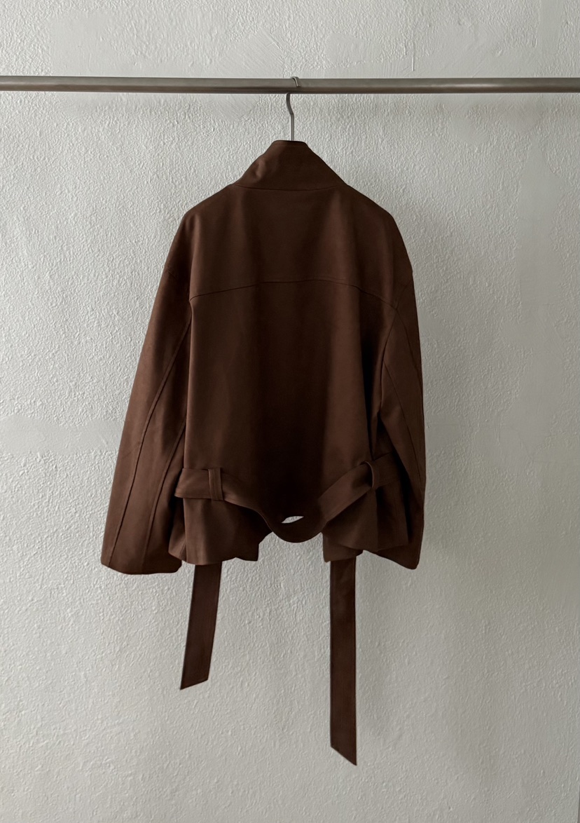 TWENTY FOUR SEVEN24-7東大門㊣實拍女裝新品25秋冬夾克含腰帶絨面革TEWNTY FOUR SEVEN24-7夾克