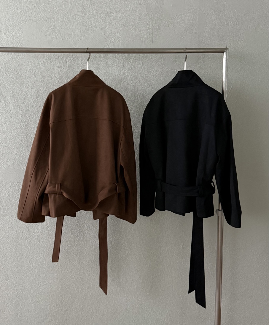 TWENTY FOUR SEVEN24-7東大門㊣實拍女裝新品25秋冬夾克含腰帶絨面革TEWNTY FOUR SEVEN24-7夾克
