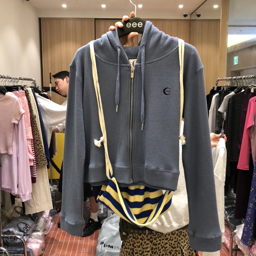E/E/E東大門㊣直郵女士新品熱賣真品時尚25秋冬人氣衛衣兜帽E/E/E衛衣圖色2