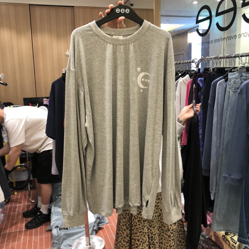 E/E/E東大門㊣代購女士新款時尚職業真品休閑長袖T恤超長E/E/E長袖T恤圖色3