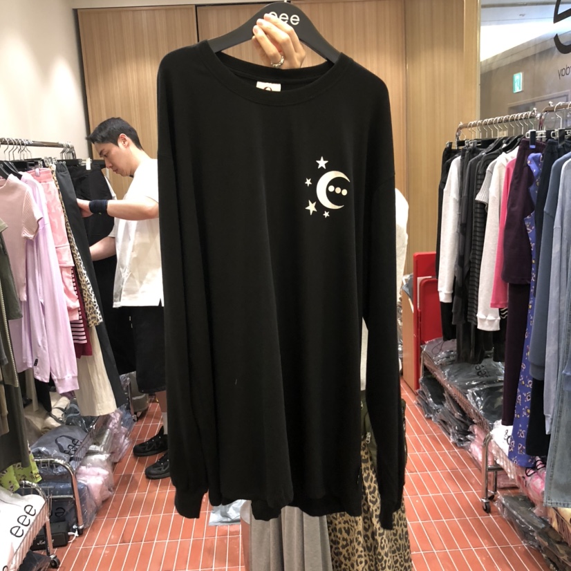 E/E/E東大門㊣代購女士新款時尚職業真品休閑長袖T恤超長E/E/E長袖T恤圖色4