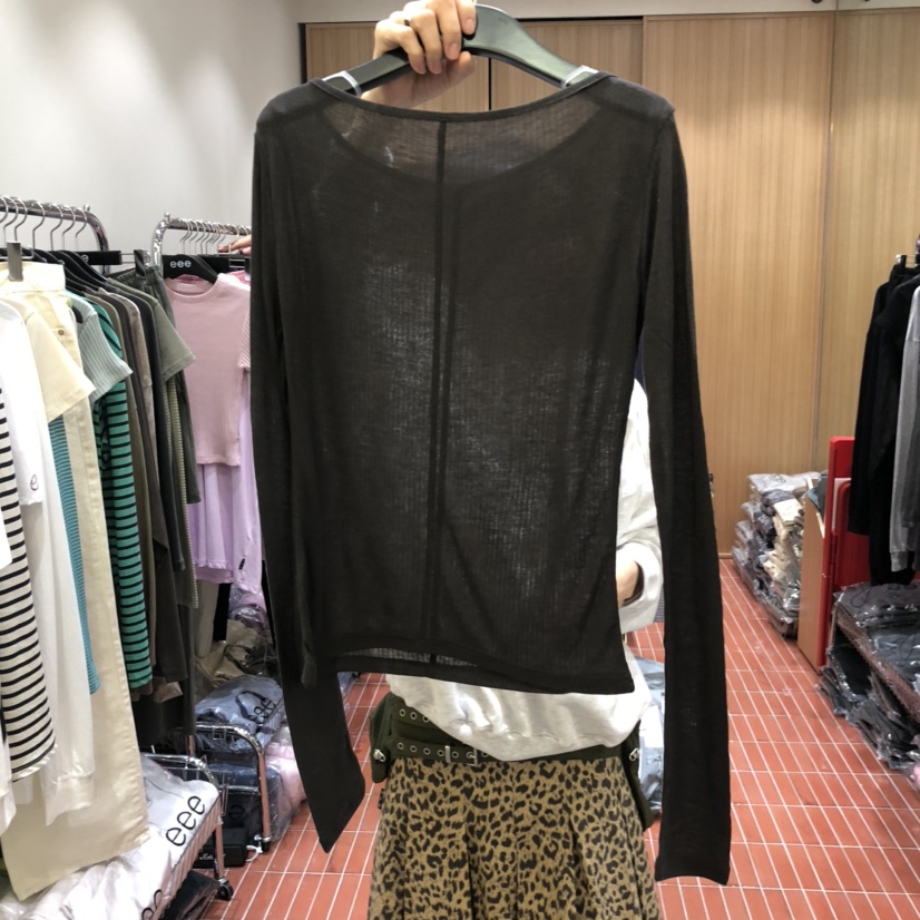 E/E/E東大門㊣代購女裝新款休閑職業25秋冬人氣時尚長袖T恤E/E/E長袖T恤