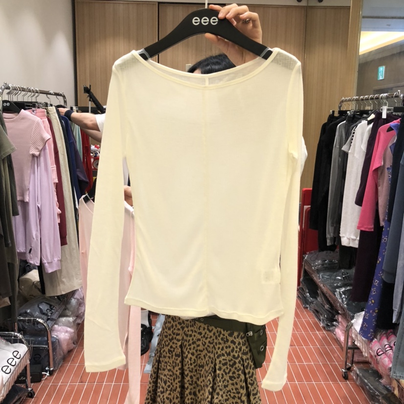 E/E/E東大門㊣代購女裝新款休閑職業25秋冬人氣時尚長袖T恤E/E/E長袖T恤