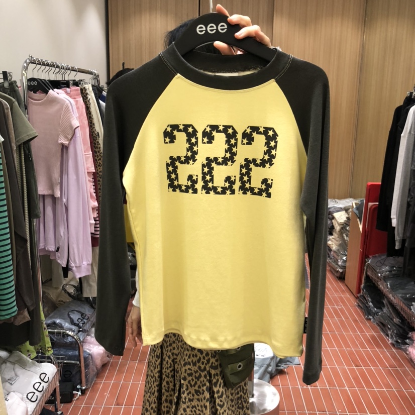 E/E/E東大門㊣實拍女裝新品休閑人氣時尚真品推薦長袖T恤E/E/E長袖T恤圖色2