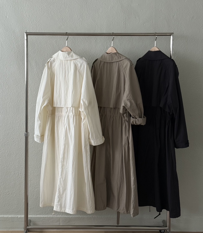TWENTY FOUR SEVEN24-7韓國代購㊣女裝新品休閑長款風衣長款TEWNTY FOUR SEVEN24-7長款風衣