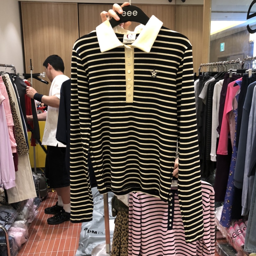 E/E/E東大門㊣直郵女士新品時尚職業休閑熱賣25秋冬長袖T恤E/E/E長袖T恤圖色2