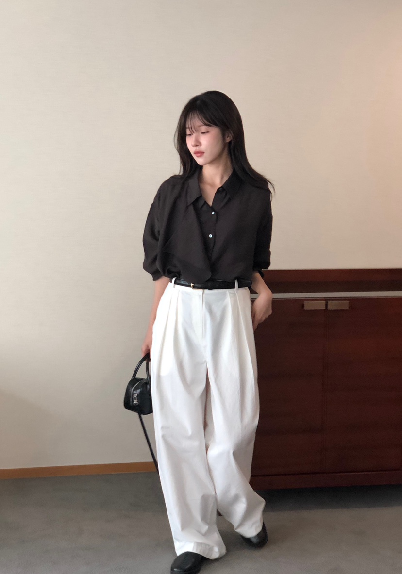 THE EYL韓國代購㊣女士新款職業休閑推薦時尚人氣襯衫蕾絲衫THE EYL襯衫/蕾絲衫
